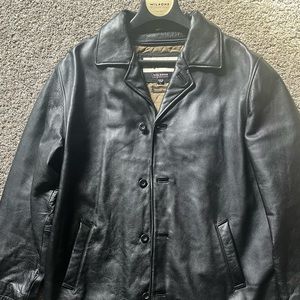 Men’s Wilson Leather Black Button Down Leather Jacket Size Large